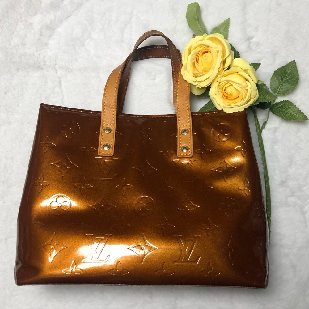 Louis Vuitton Vintage Authentic Monogram Bronze Vernis Tote;Date Code:MI0011